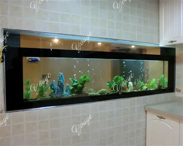 

Entrance partition inlaid ecological fish tank sink half-wall countertop aquarium glass fish tank