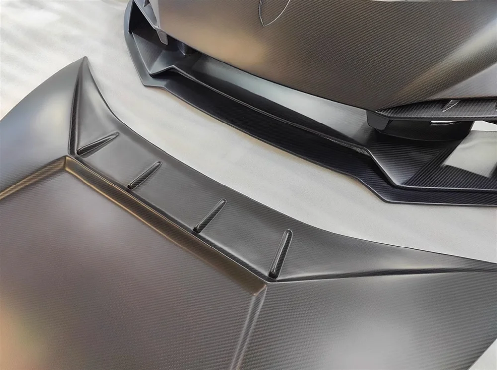 تستخدم لامبورغيني هوراكان LP610 LP580 EVO ترقية Tecnca نمط ألياف الكربون طقم الجسم المصد الأمامي محرك هود