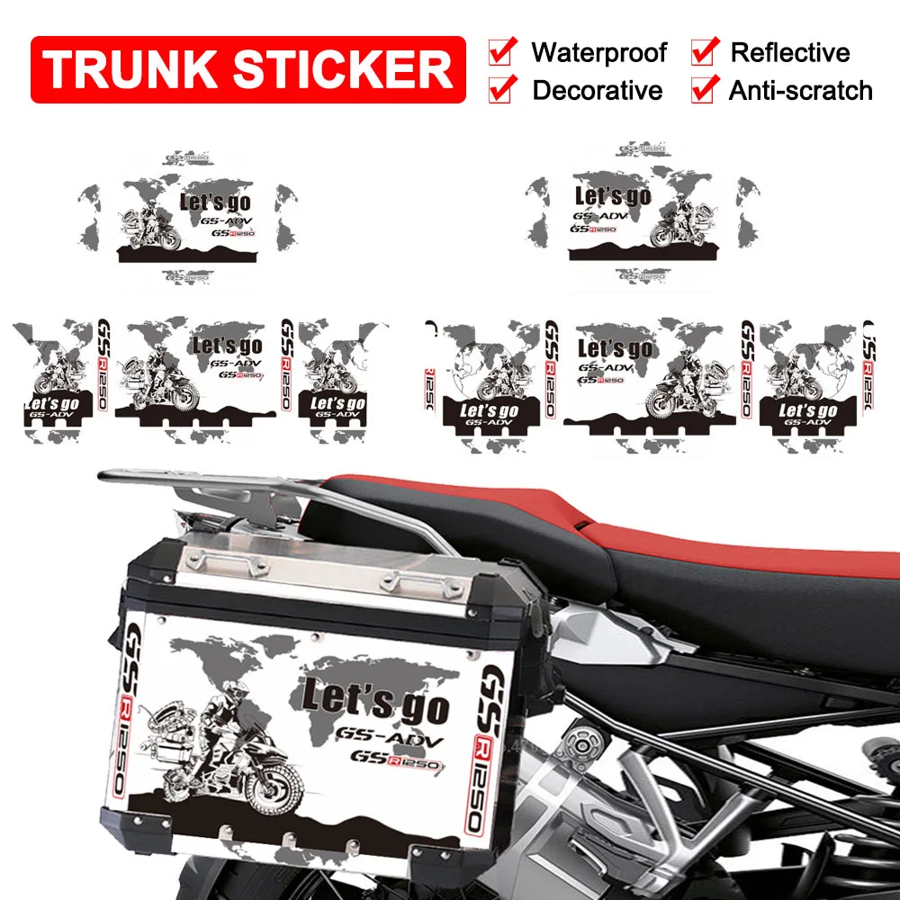 Motorcycle Stickers For BMW R1250GS R1200GS Adventure GS1250 GS1200 LC 2013-2023 Aluminum Box Top Case Pannier Decorative Decals