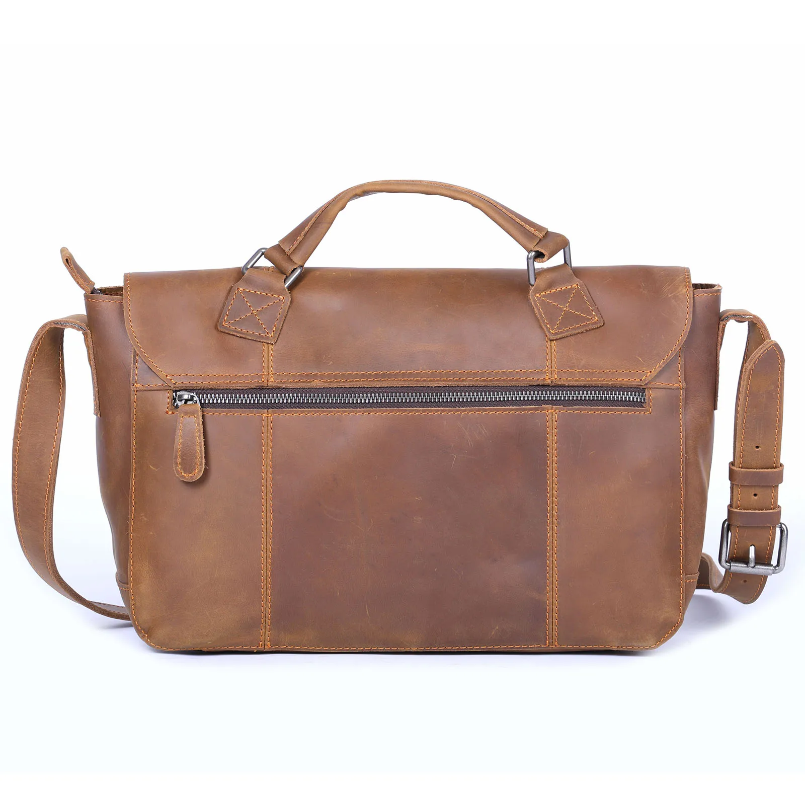 S.WORKER Vintage Herren-Umhängetasche aus Echtleder, Handgefertigte Crossbody-Tasche, Geschenk für Männer, für Handy & Schlüssel – Detail 8