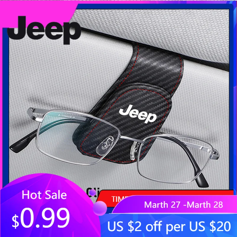 

Держатель для очков и карт из искусственной кожи для Jeep Grand Cherokee, Wrangler JK, Gladiator, Compass