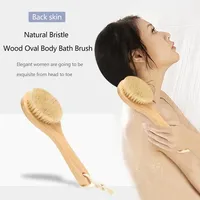 Scrubber Spa Washing Brush Home Shower Washing Tools Bath Brush Long Wood Handle Body Back Shower Bristle Bathroom Accessories