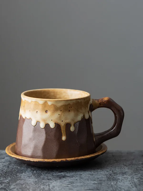 

Retro Japanese Style Ceramic Yixing Glaze Coarse Porcelain Mug Office Water Drinking Cup Coffee Cup Creative Design Gift