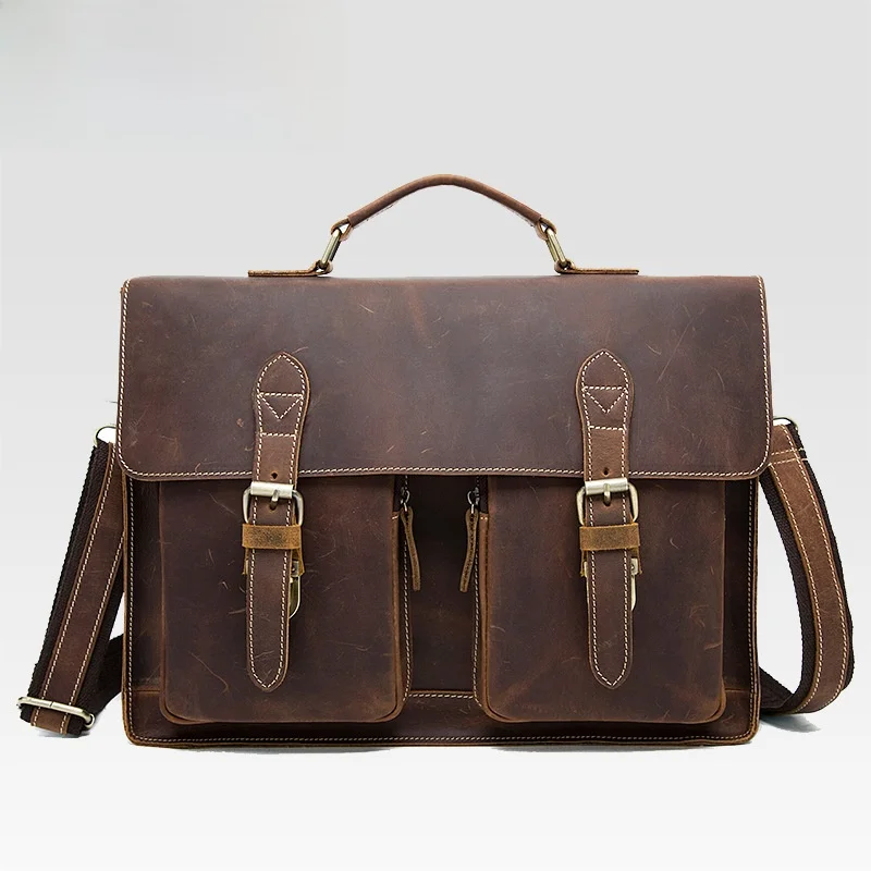 

Retro Mad Leather Men's oulder Crossbody Bag Top Layer Cowhide Handbag Sli Autumn Winter Faion Accory