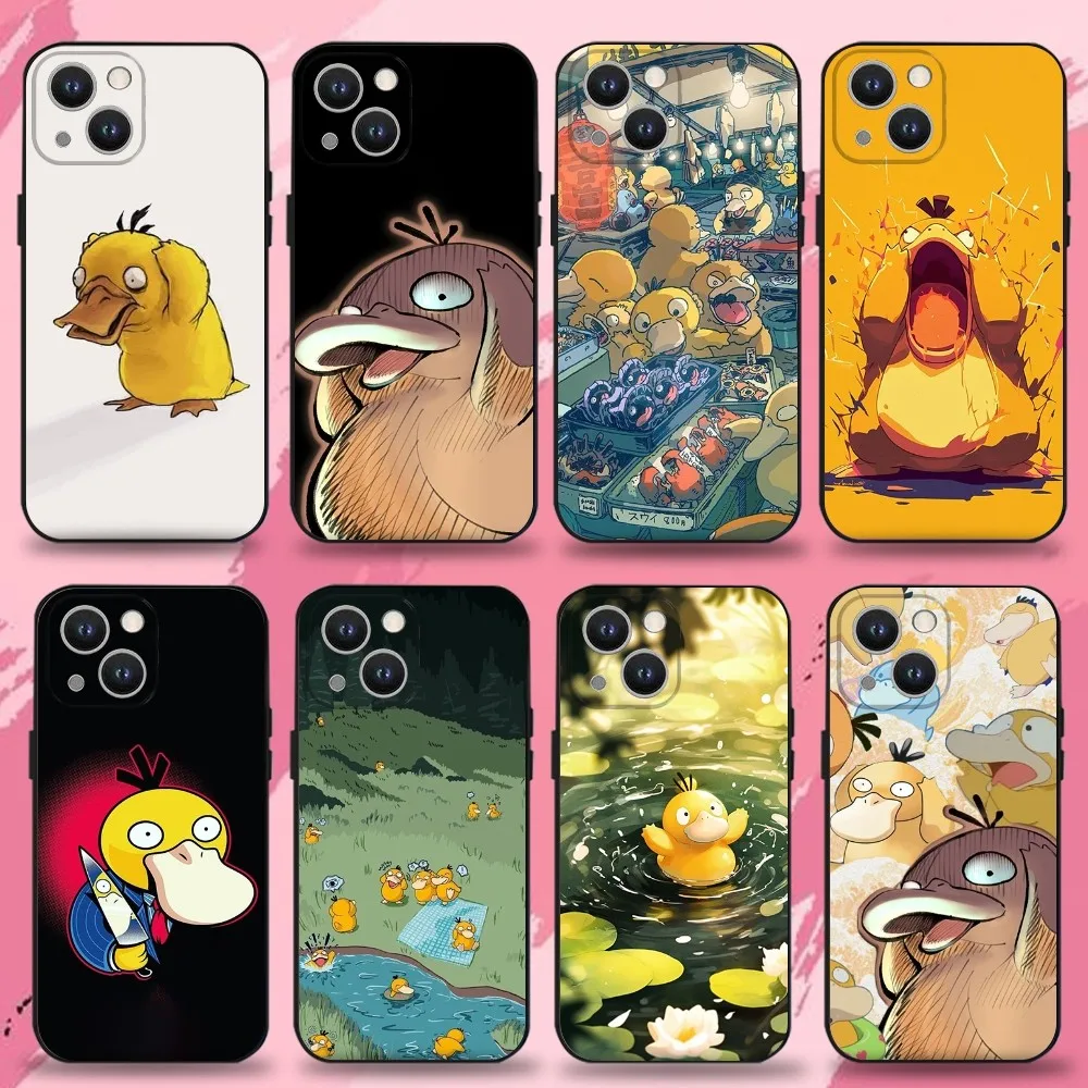 

Cool-P-Psyduck Cute Phone Case For iPhone 16,15,14,13,12,11 Plus,Pro Max,XS,X,XR,SE,Mini,8,7,Soft Silicone Black Cover