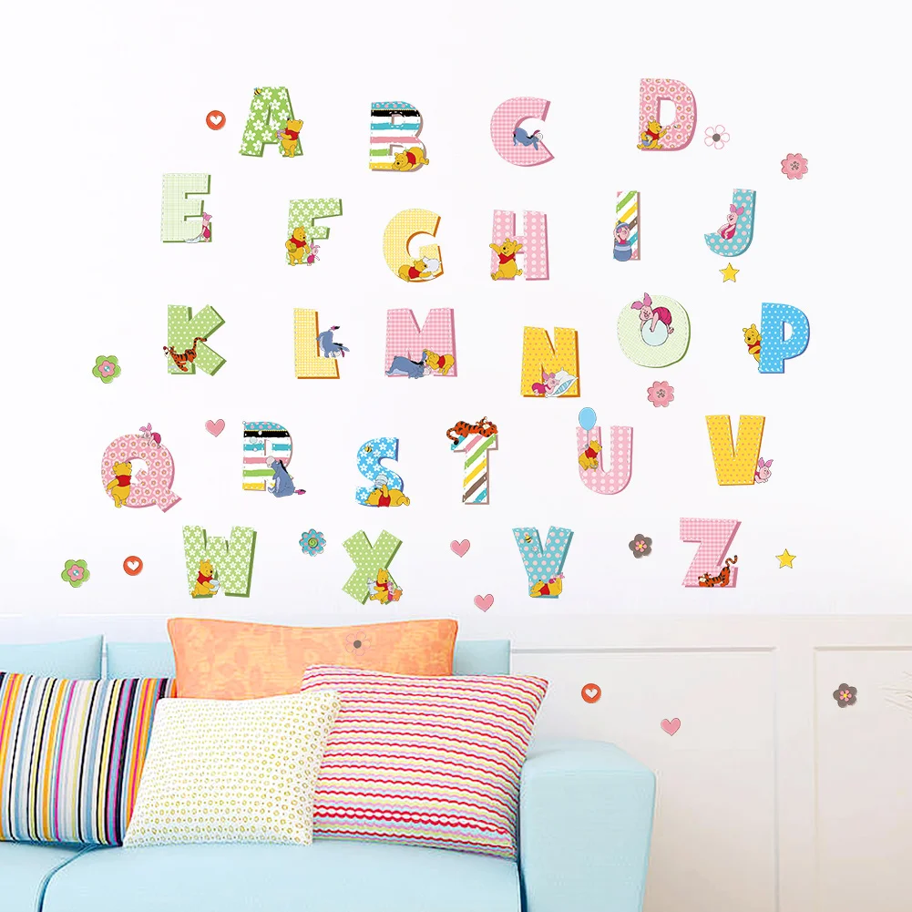Winnie The Pooh Wall Stickers For Kindergarten Kids Room Home Decoration Diy Cartoon Bear Tiger Animal Mural Art 3d Window Decal