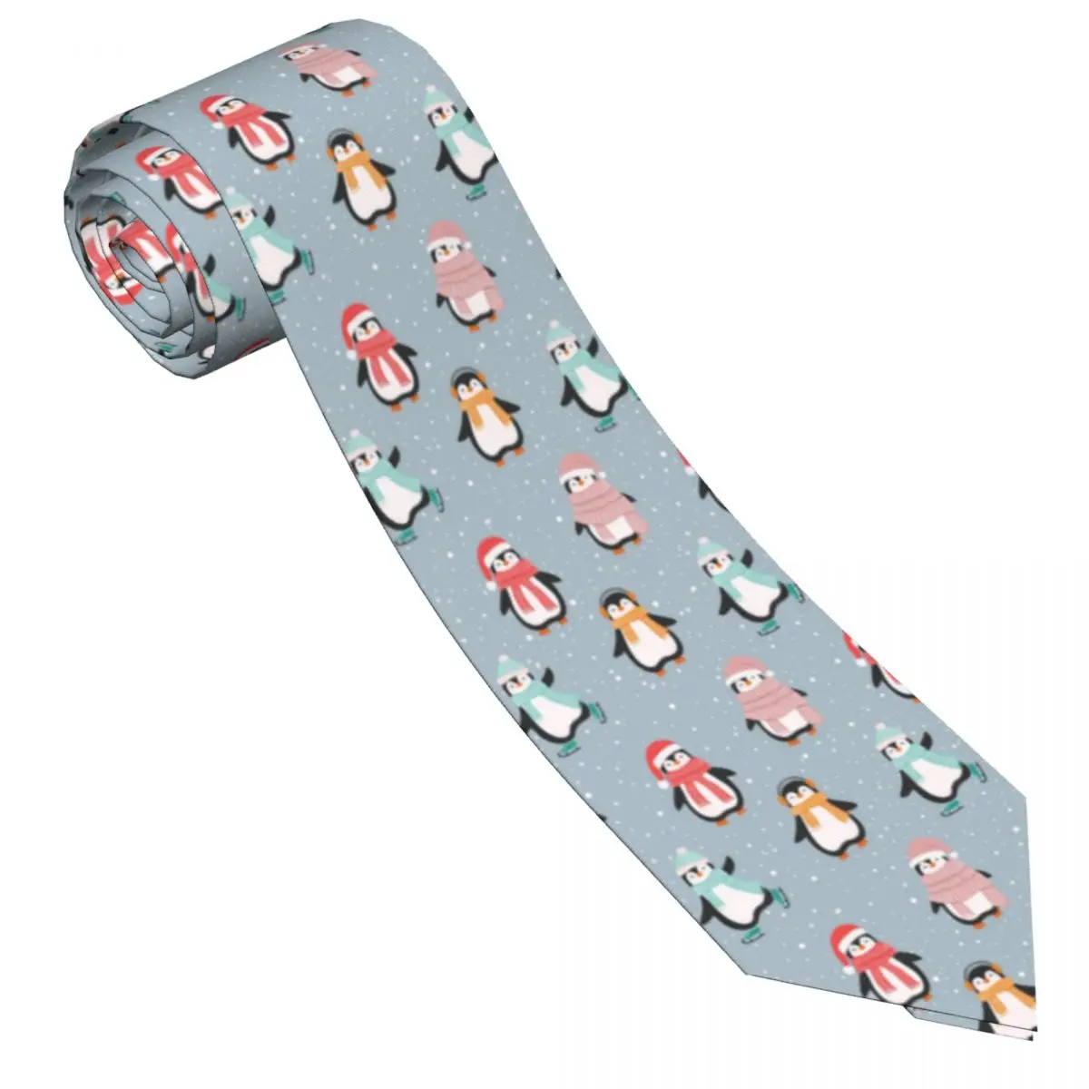 Men's Tie Christmas Penguins Neck Ties Snowflakes Animals Retro Casual Collar Tie Custom DIY Leisure Quality Necktie Accessories