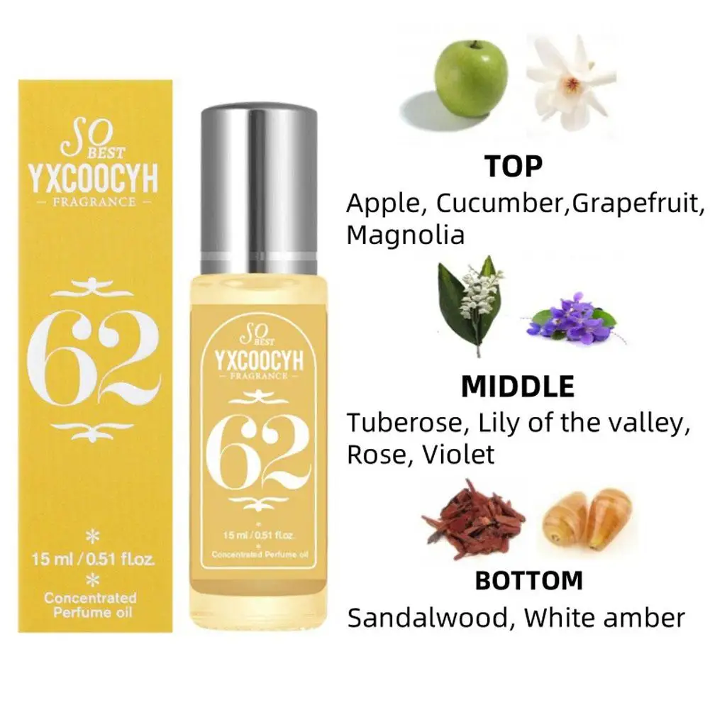 Brume corporelle de parfum en boule de 15ml avec huiles essentielles, Spray de parfum longue durée pour cheveux et peau, parfum corporel pour femmes