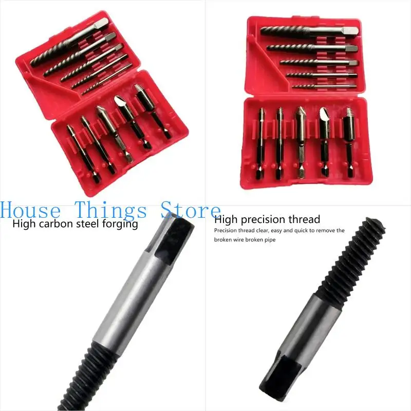 

652F 10Pcs Screw Extractor Remover Damaged For Stripped Head Screws Nut Bolts
