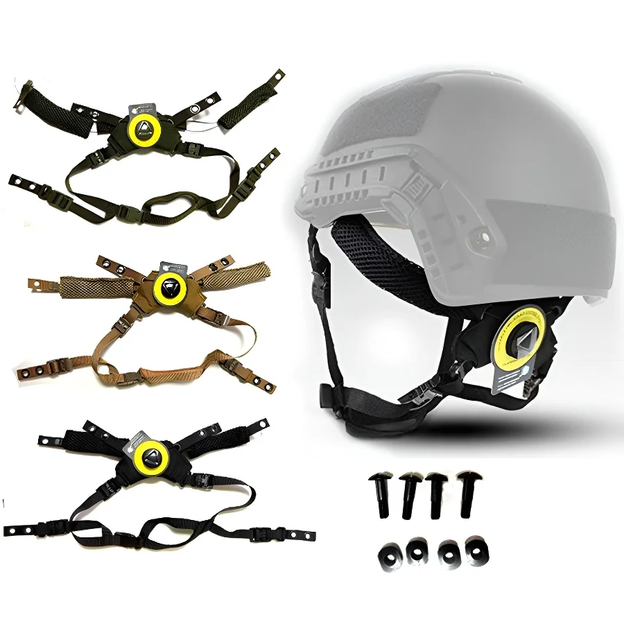 

Tactical Helmet Chin Strap Adjustable Dial 4 Points Suspension System with Bolts & Screws for Fast Bump Helmet Accessory