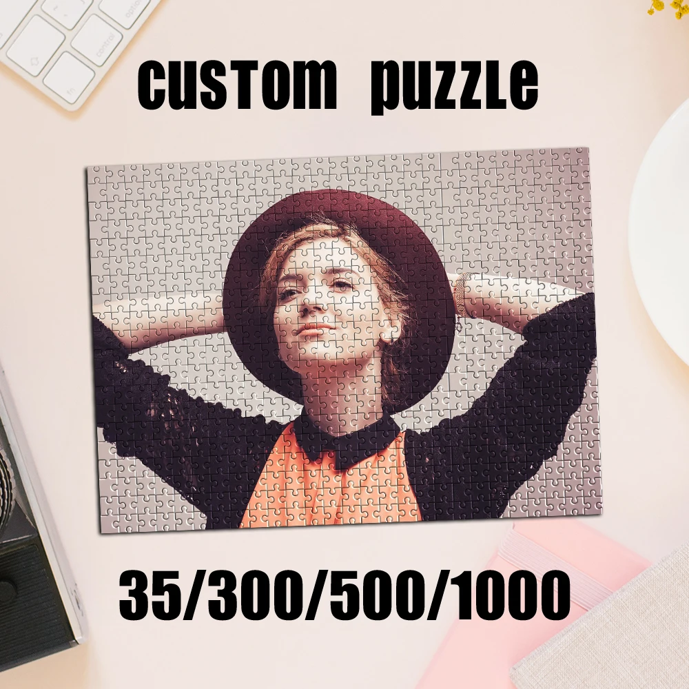 35/300/500/1000 Stück personalisiertes, individuelles Foto-Selfie-Puzzle, Vatertag, Schulanfang, Halloween, Weihnachten, Neujahr