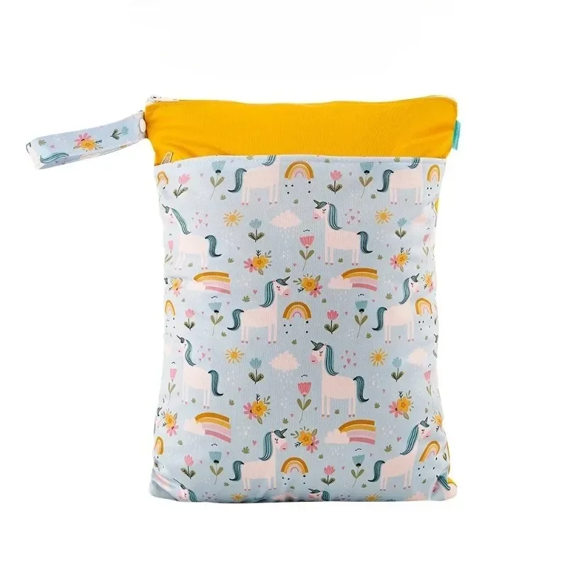 

Влажные и сухие мешки для детских тканевых подгузников, моющиеся дорожные сумки, пляжные, бассейн, спортивная сумка для купальников с 2 карманами