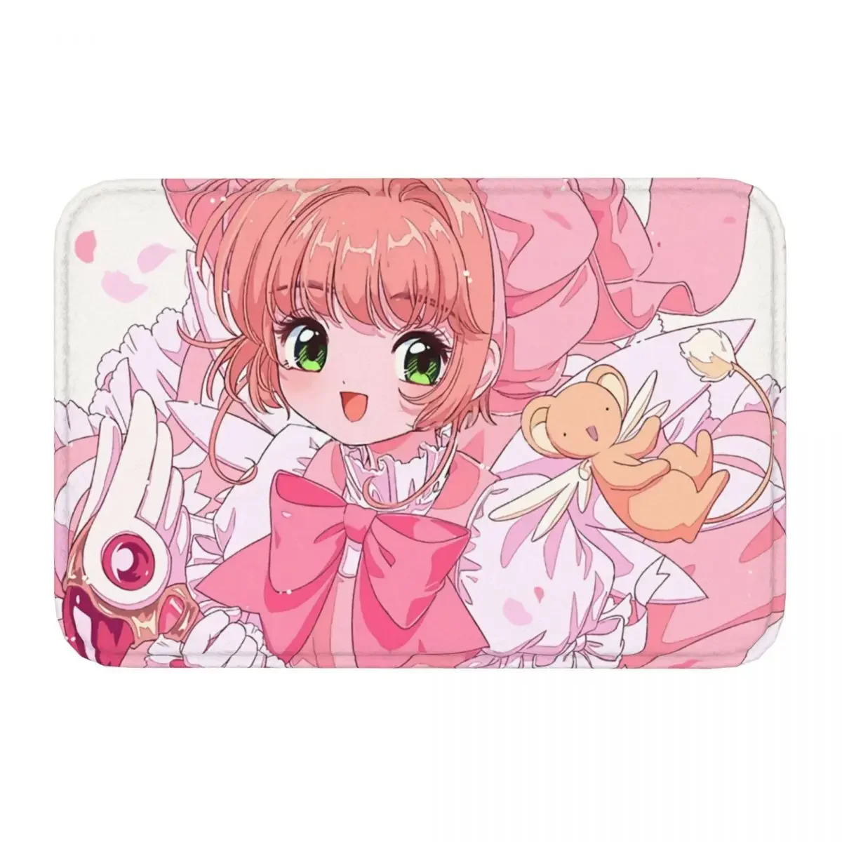 Cardcaptor Sakura Anime Bath Non-Slip Carpet Cherry Blossom Magical Girl Living Room Mat Entrance Door Doormat Home Decor Rug