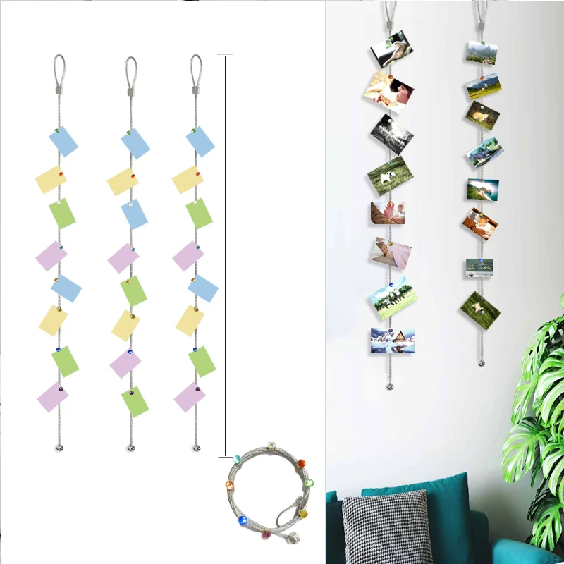 Cristal Magnetic Cable Silver Photo Frame Rope Display