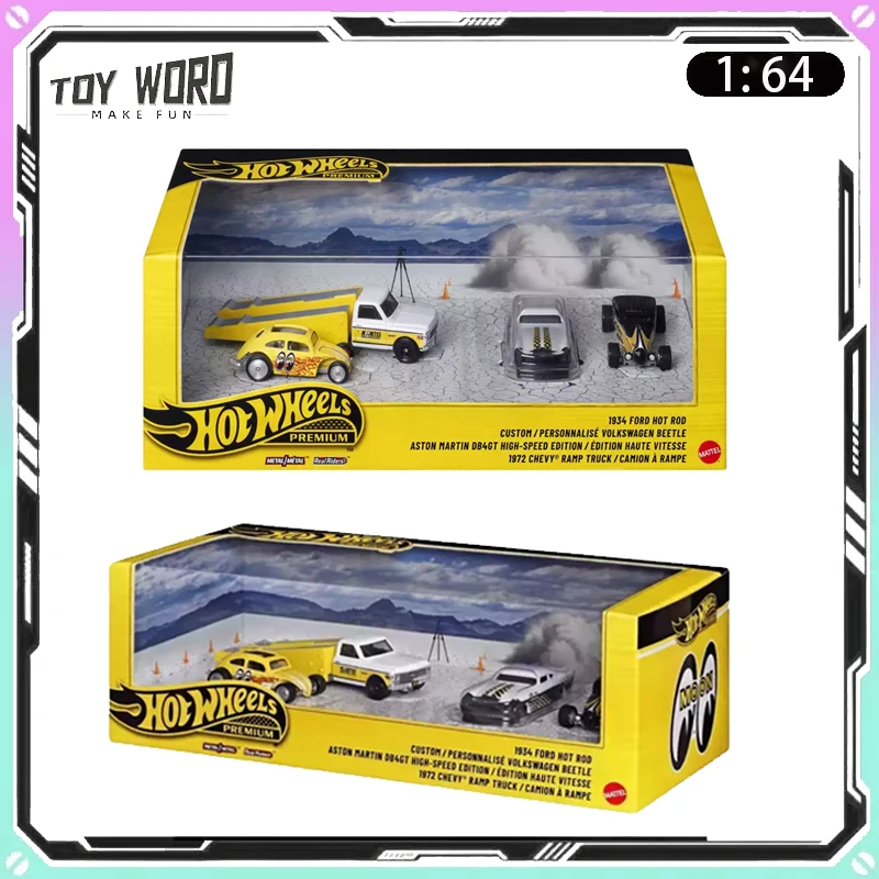 

Hot Wheels Mooneyes Garage Set Includes Beetle Aston Martin Chevrolet Ramp Truck Authentic Diecast Car Collection Model Gift
