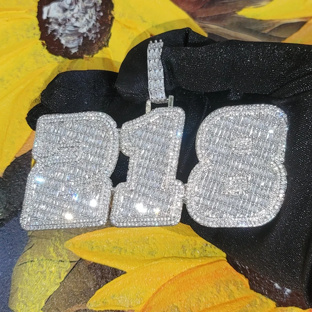 مخصص كبير Baguettecz رسالة وأرقام قلادة الصلبة عودة اسم قلادة الهيب هوب لوحة مع 20 مللي متر الكوبية سلسلة هدية شخصية