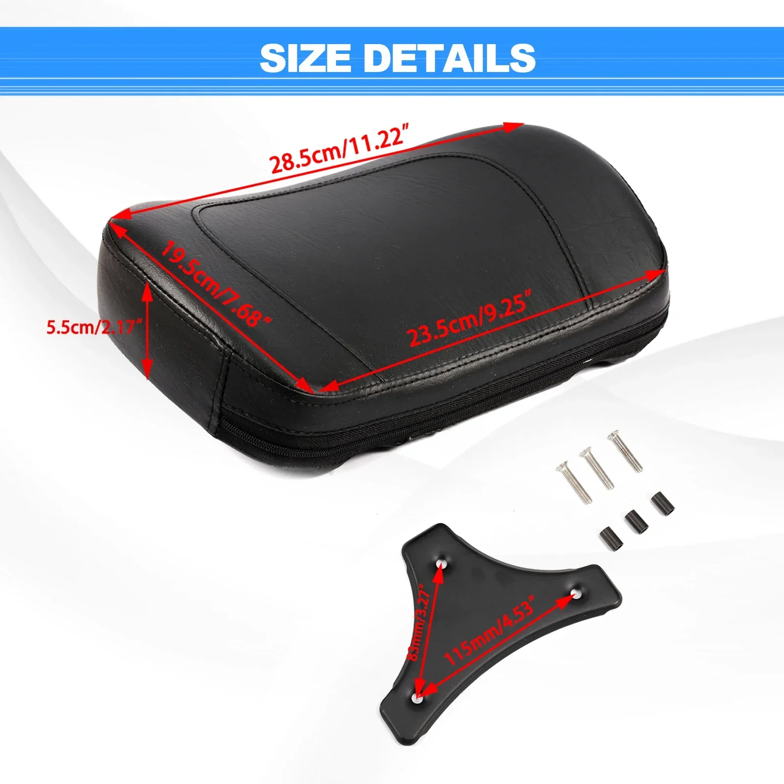 

Motorcycle Detachable Driving Seat Backrests Pad Cushion Black Chrome for Harley Road King Street Electra Road Glide 2009-2014