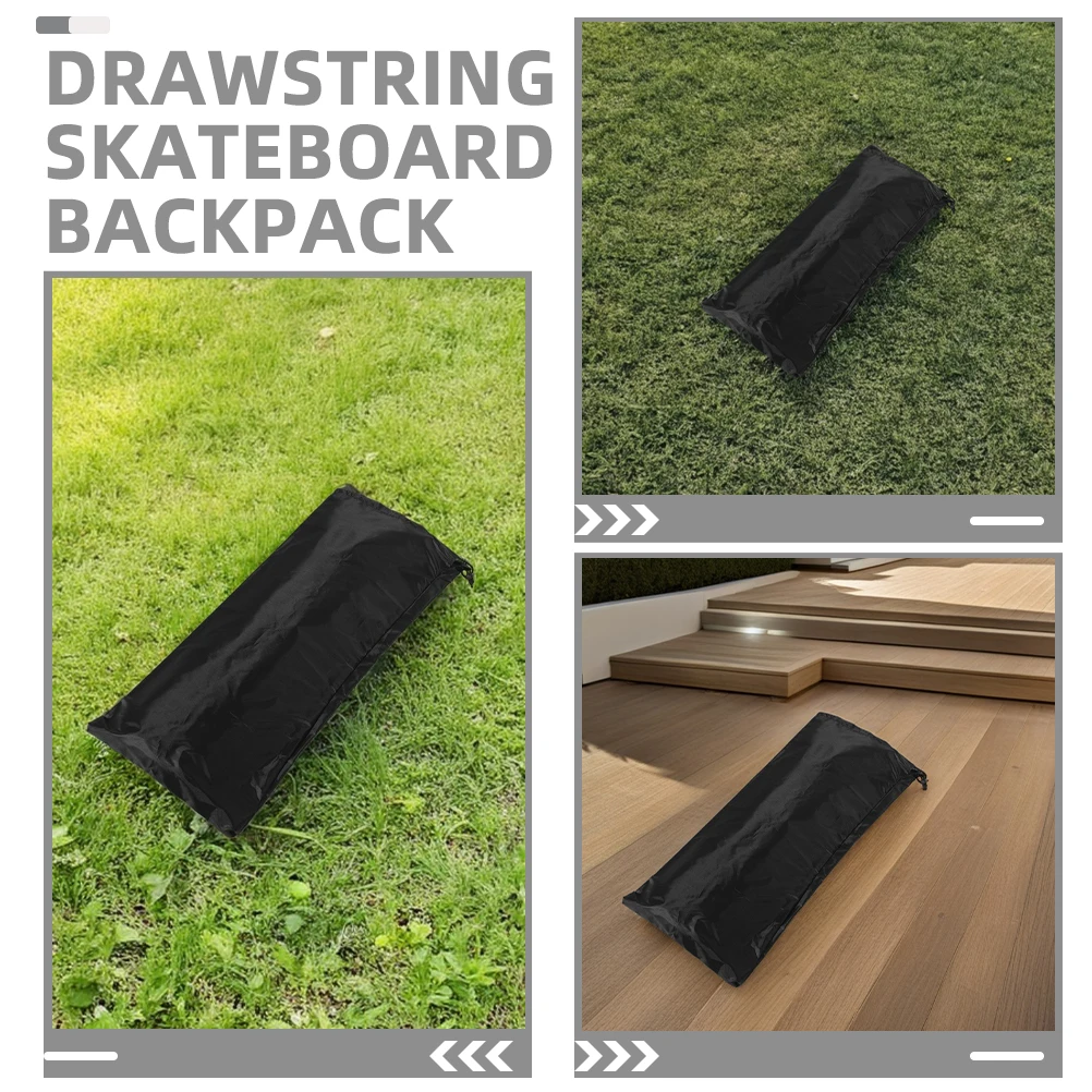 1Pair Drawstring Skateboard Bag Multifunctional Backpack Pouch Stylish Design Adjustable Shoulder Strap for Outdoor Sports Gear