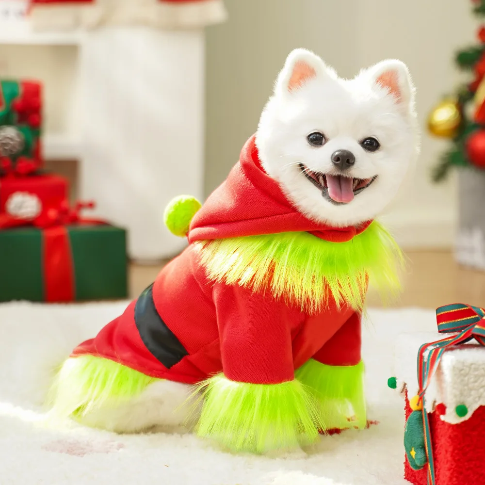 

Dog Merry Christmas Coat for Small Medium Pets Cats Kitty Doggy Supplies ELK Festival Decoration Accessories Santa Claus Cosplay