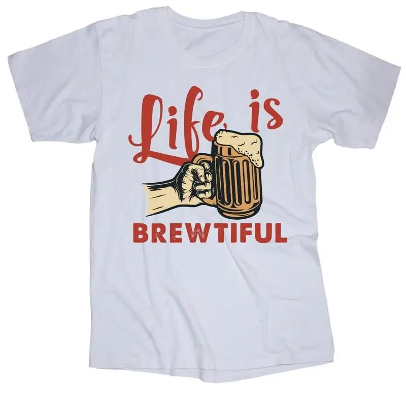 

Кружка Beer Sayings Drinking Life is Brewtiful Забавная белая футболка