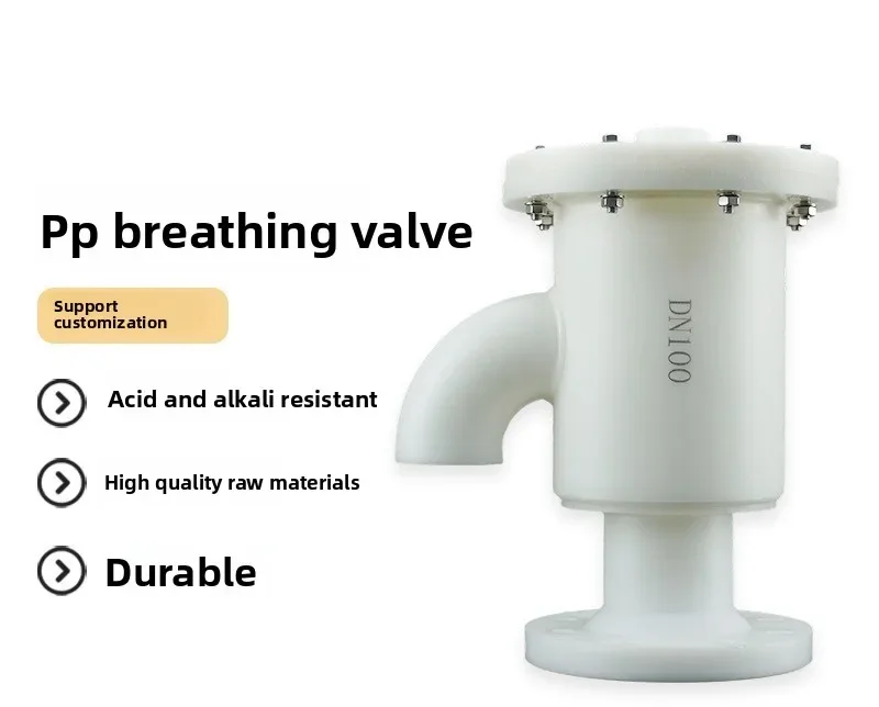 PP Chemical Tank Breather Valve Acid Alkali Resistant Pressure Balancing Valve For Storage Tank Ventilation