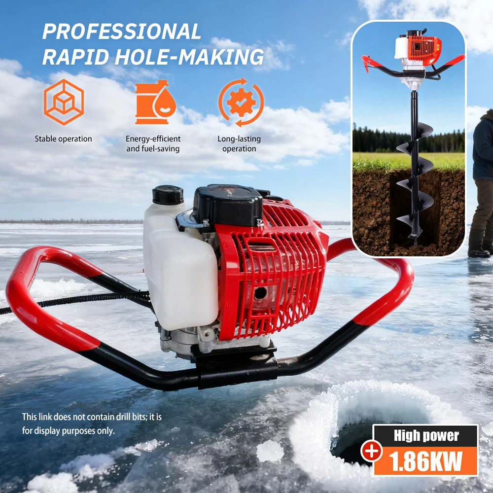 51.7cc High Power Post Hole Digger Earth Auger Garden Yard Tree Planting Hole Digging Machine without Drill Head