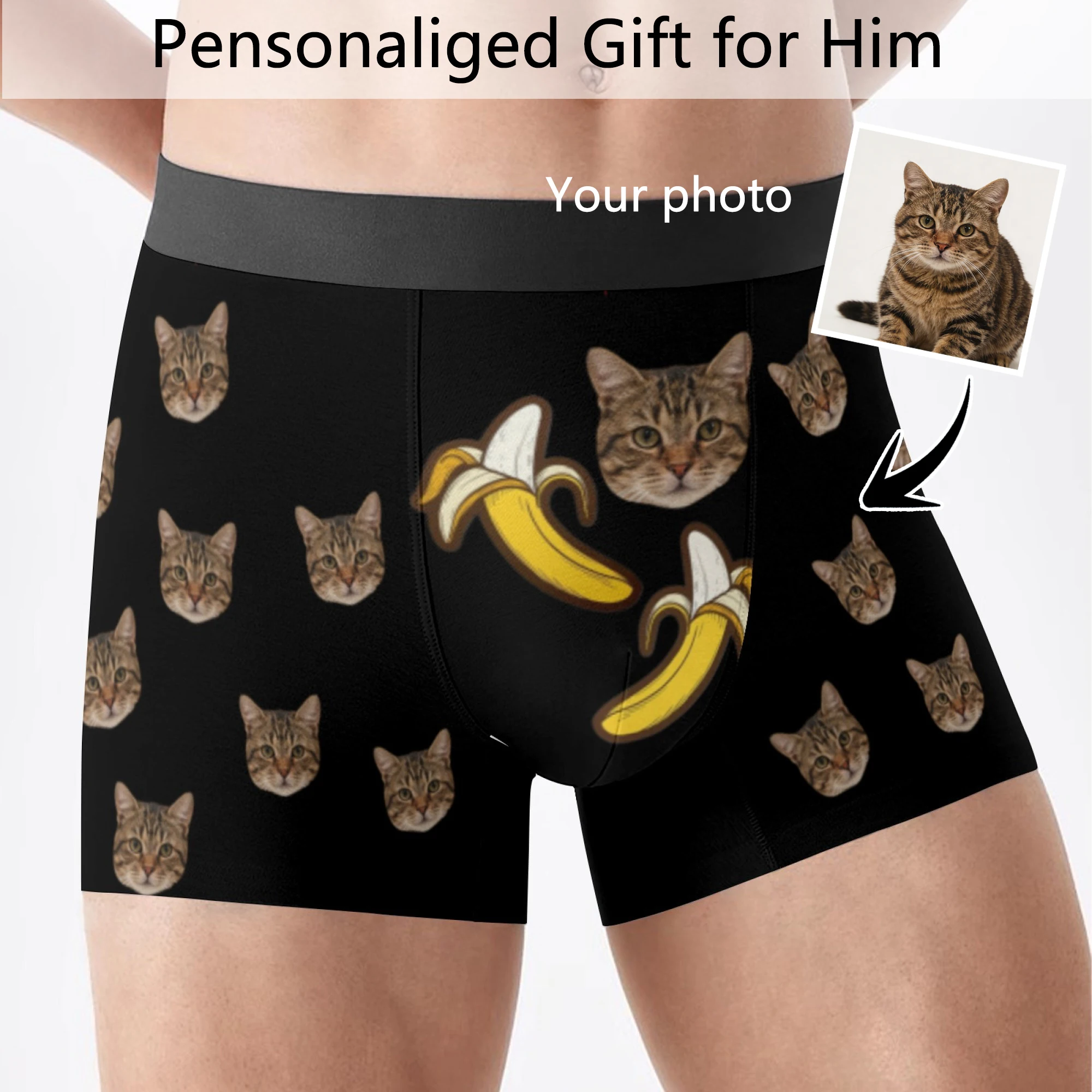 Personalized Underwear for Men Custom with Picture Underwear with Photo Personalized Boxers Face Boxer Father's Day Gift for Dad