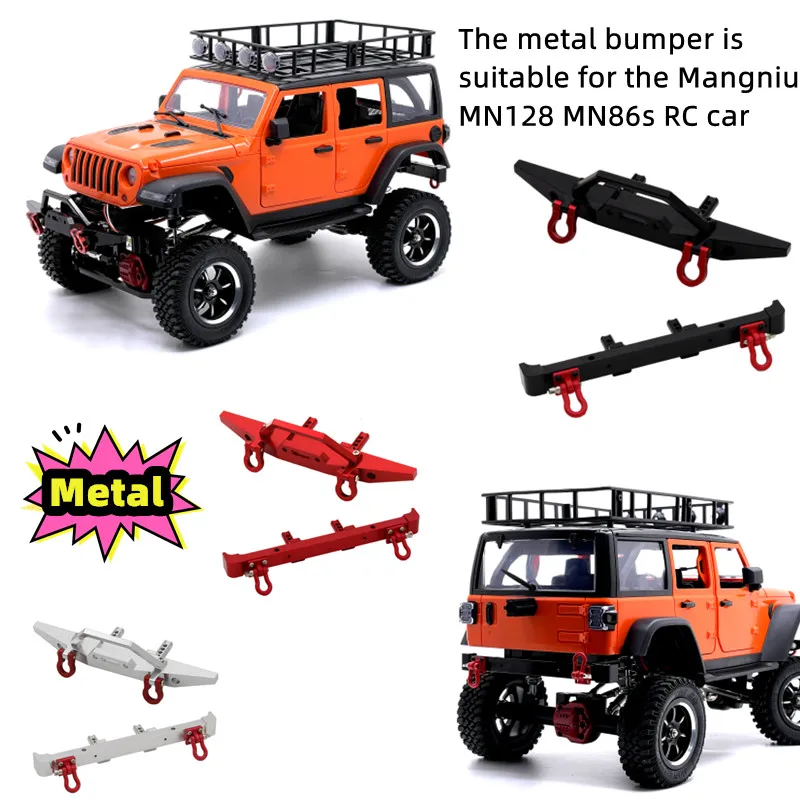 

Suitable For MN Model 1/12 MN128 Wrangler RC Car Spare Parts Metal Upgrade Front And Rear Bumper Bumpers