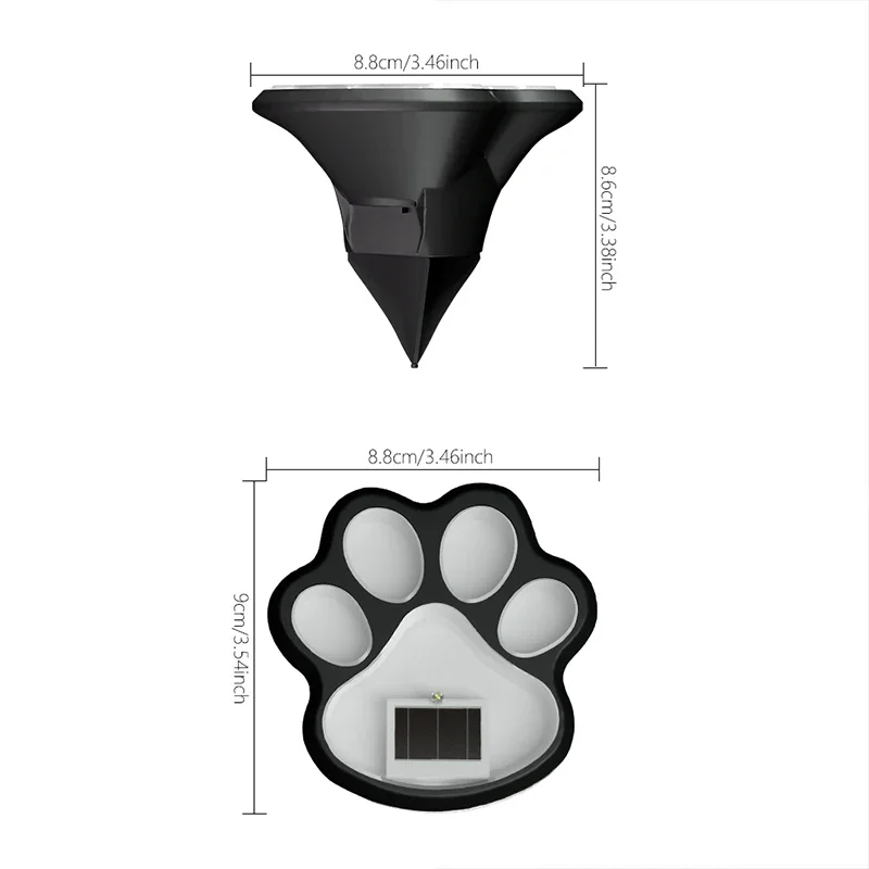 4PCS, Solar LED Lights, Outdoor Lights, Pet Dog Paw Lights, Smart Light Sensor Switches, Ideal for Garden Lawn Lighting