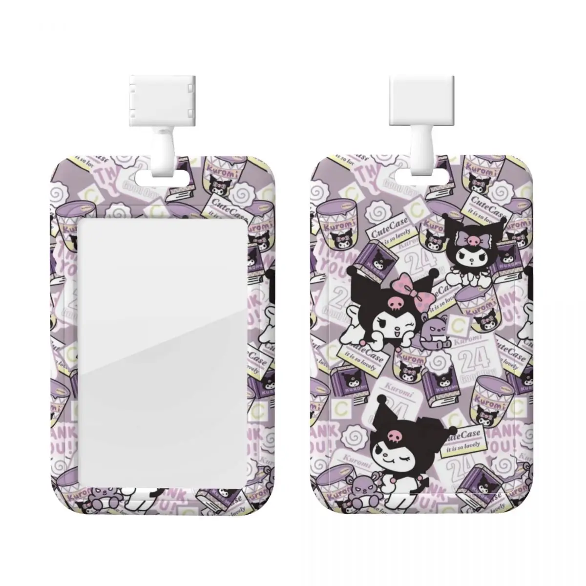 

Изготовленный на заказ шейный ремешок, держатель для карт Kuromi, держатель для значка с мультяшным рисунком для карты метро, ремешок для банковской карты, держатель для значка учетных данных, фактор