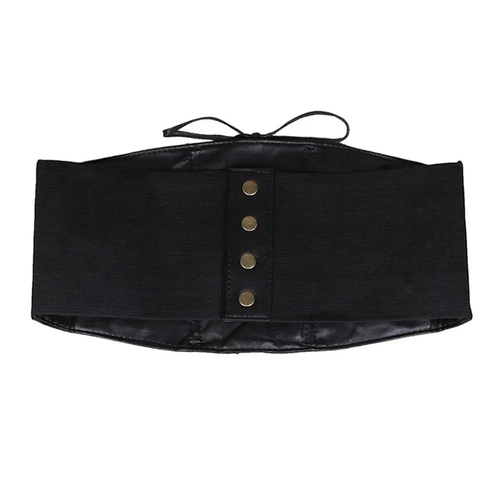 Elastic Corset Lace-Up Bandage Female Shaping Girdle Pu Leather Slimming Body Belt High Waist Belt Women Cummerbund Wide Belt