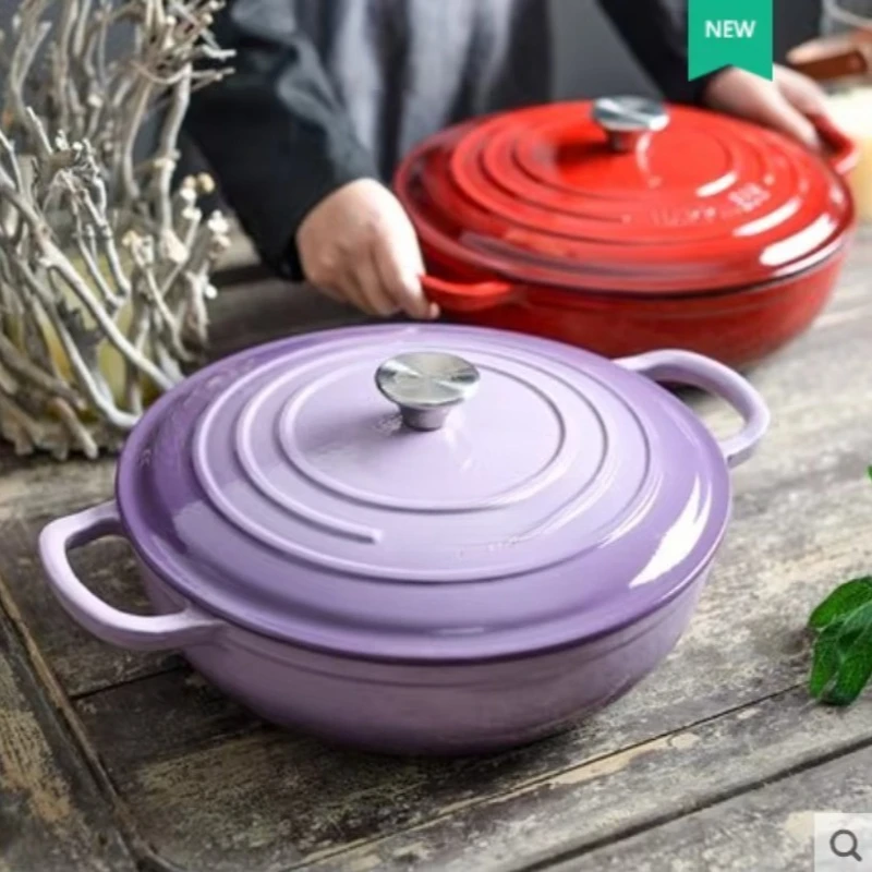 

28/30Cm large size saucepan enameled cast iron cookware