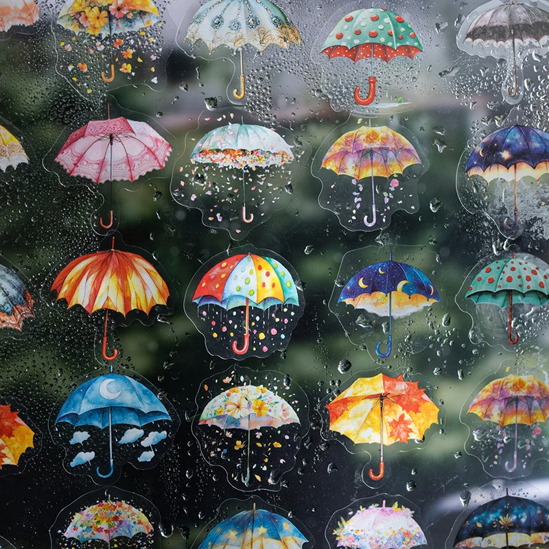 

JIANQI 50-листный винтажный дождливый зонтик, тематические наклейки, сделай сам, мусорный журнал, принадлежности для скрапбукинга, коллаж, декоративные художественные принадлежности