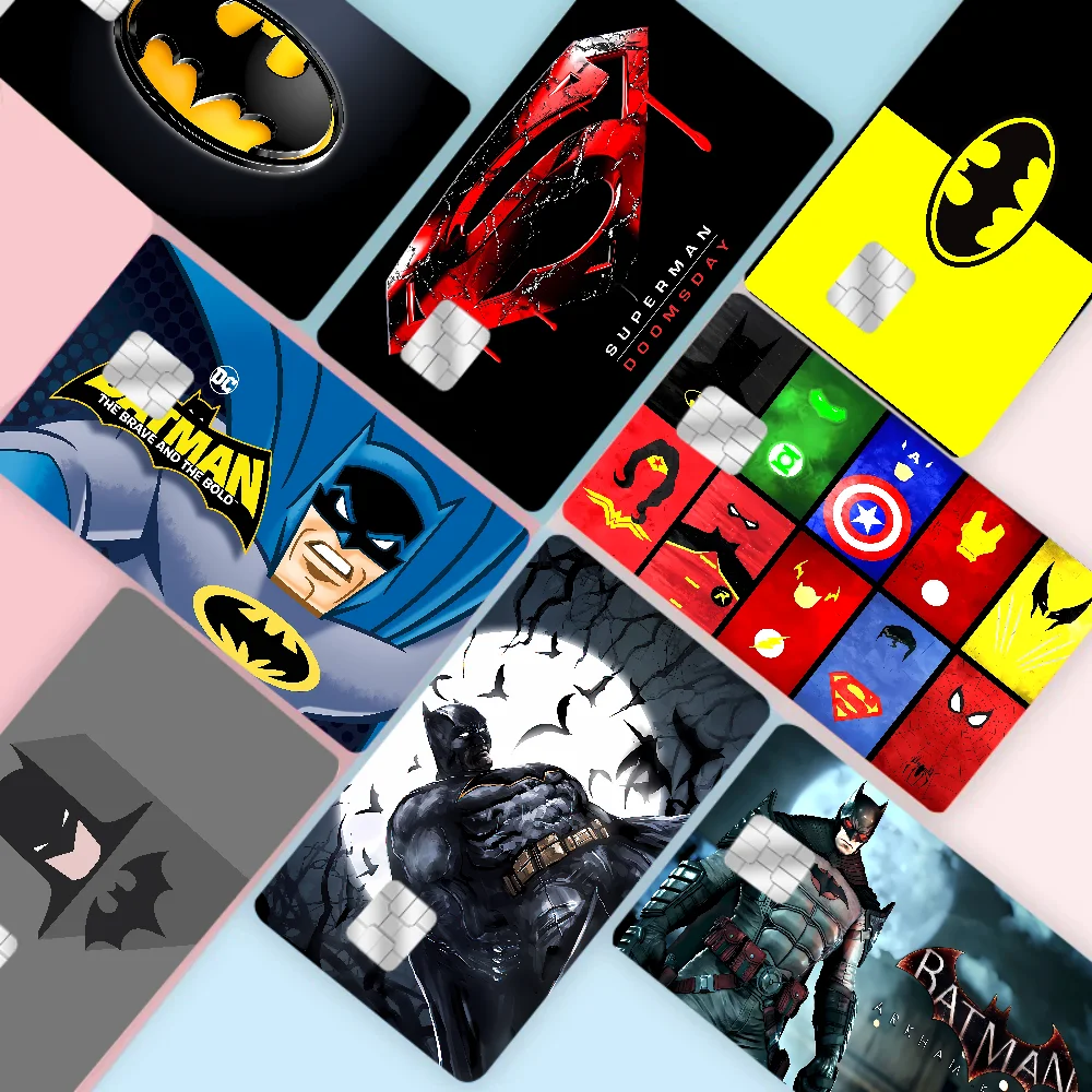 غطاء جلدي لفيلم الرسوم المتحركة من B-Batmans لبطاقة الائتمان وبطاقة الخصم البنك الأمامية