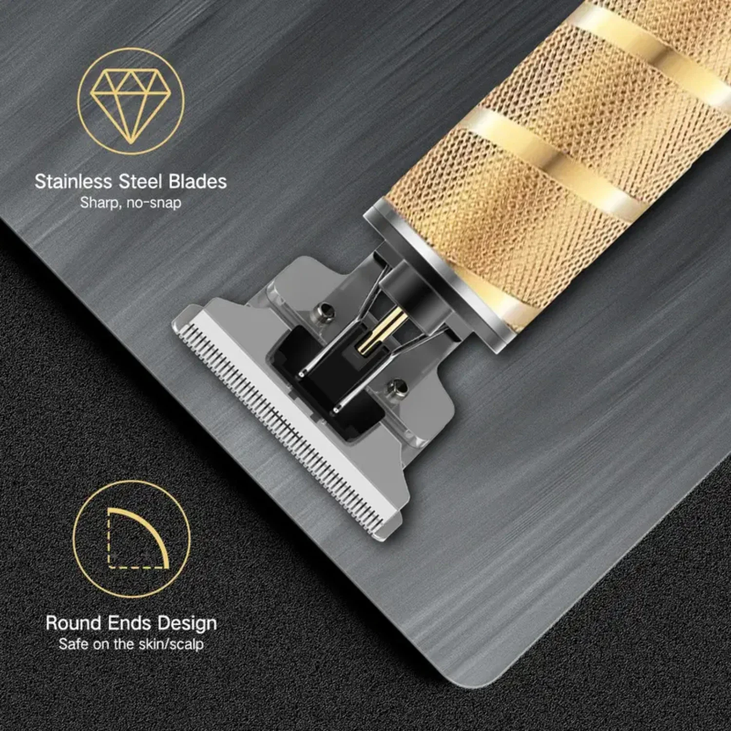 مقص شعر قابل لإعادة الشحن USB للرجال ، مقص شعر كهربائي بشفرة T ، مقص شعر رجالي محترف ، 4 Guide Com