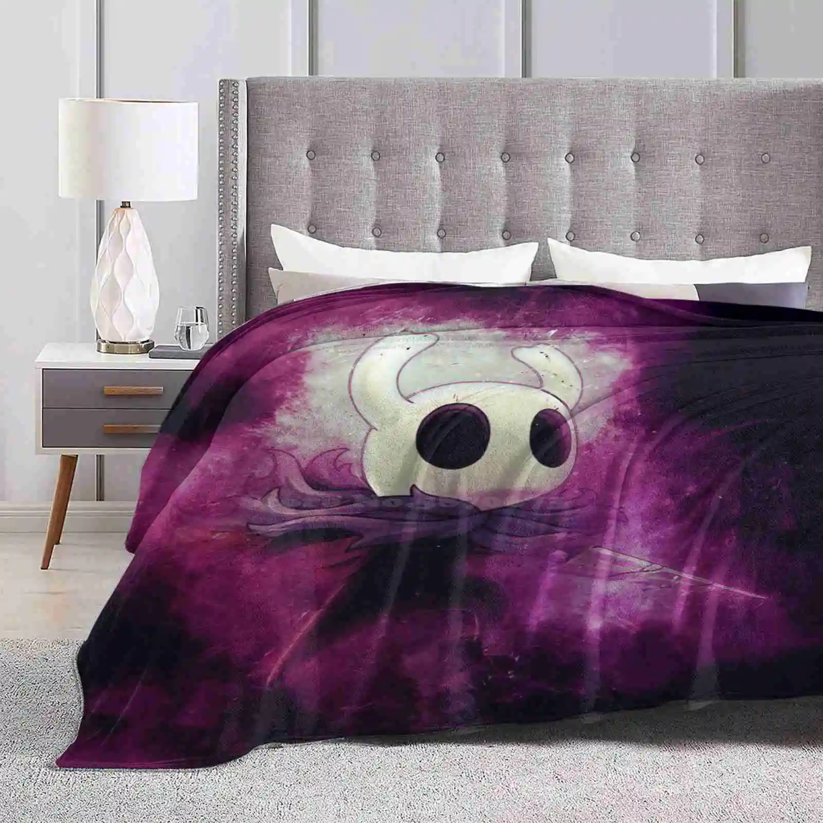 Hollow Knight Trend Style Funny Fashion Soft Throw Blanket Hollow Knight Hallow Nest Quirrel Little Ghost City Of Tears Purple