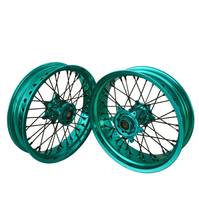 

Комплект колес Fit KT M EXC SXF MC XE TE FE 17*3.5 17*5.0, двухцветные (красный и черный) обода, колеса для супермото.