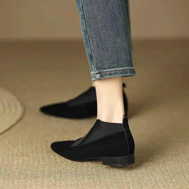 Women\'s Loafers Luxury Elegant Artificial Leather Casual For Women 2024 Comfortable Outdoor Fashion Low Heels Pointed Toe Shoes