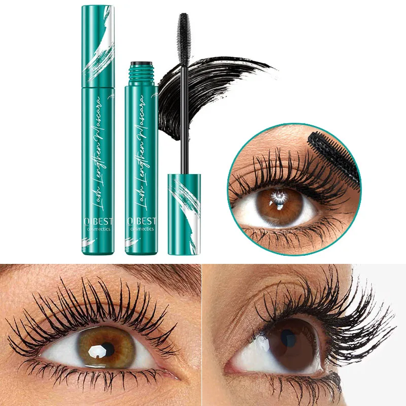 Zwarte krullende mascara met grote ogen, sterke en duurzame zwarte inhoud en lengte, waterdichte en niet-klonterende, verlengde mascara.