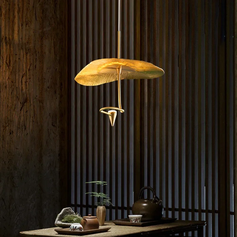 

High Quality Copper Lotus Pendant Lamp for Living Dining Room Kitchen Island Chandelier Ceiling Hanging Light Fixture