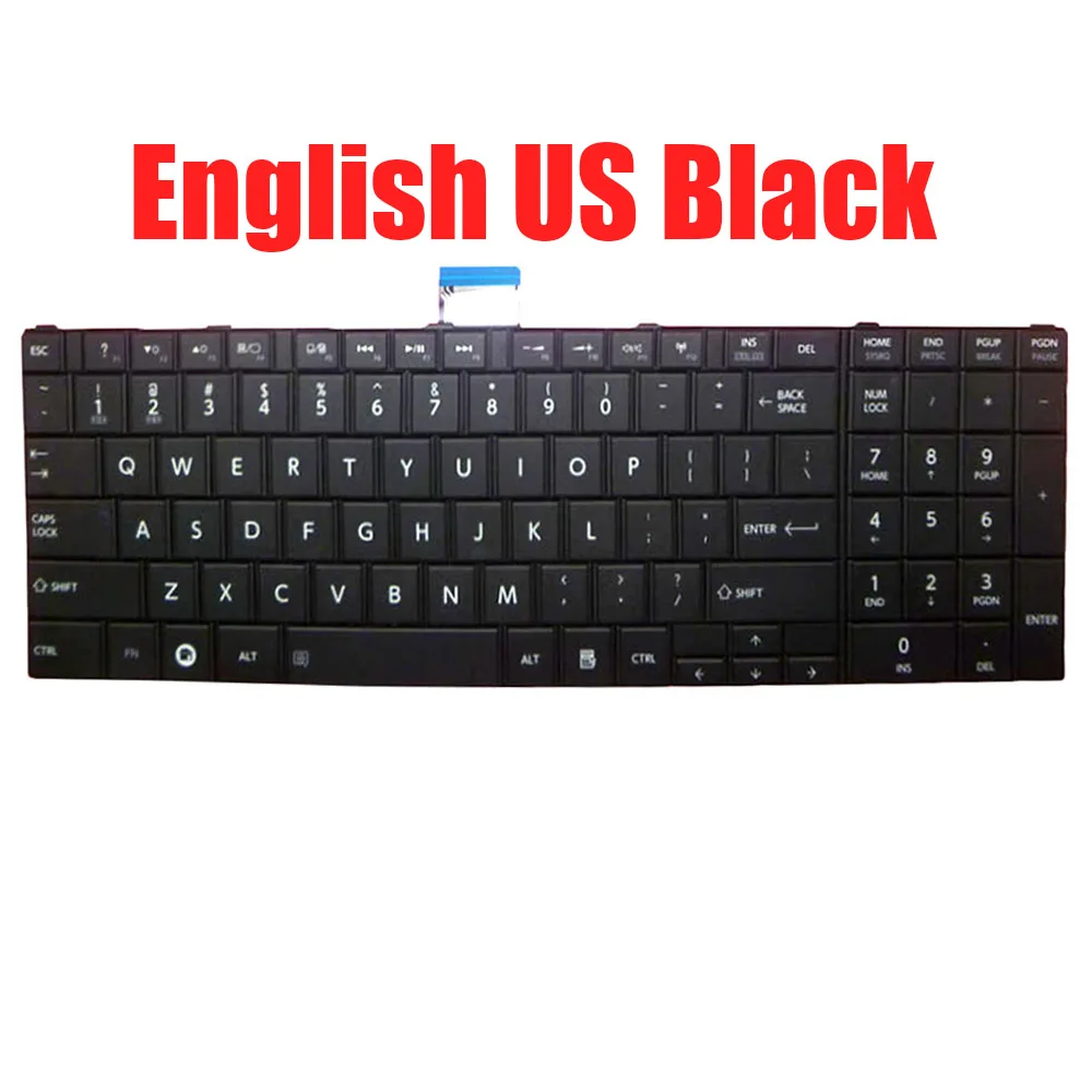 US UK FR Laptop Keyboard For Toshiba For Satellite C850 C855D C850D C855 C870 C870D C875 C875D L875D MP-11B93US-9304 Black