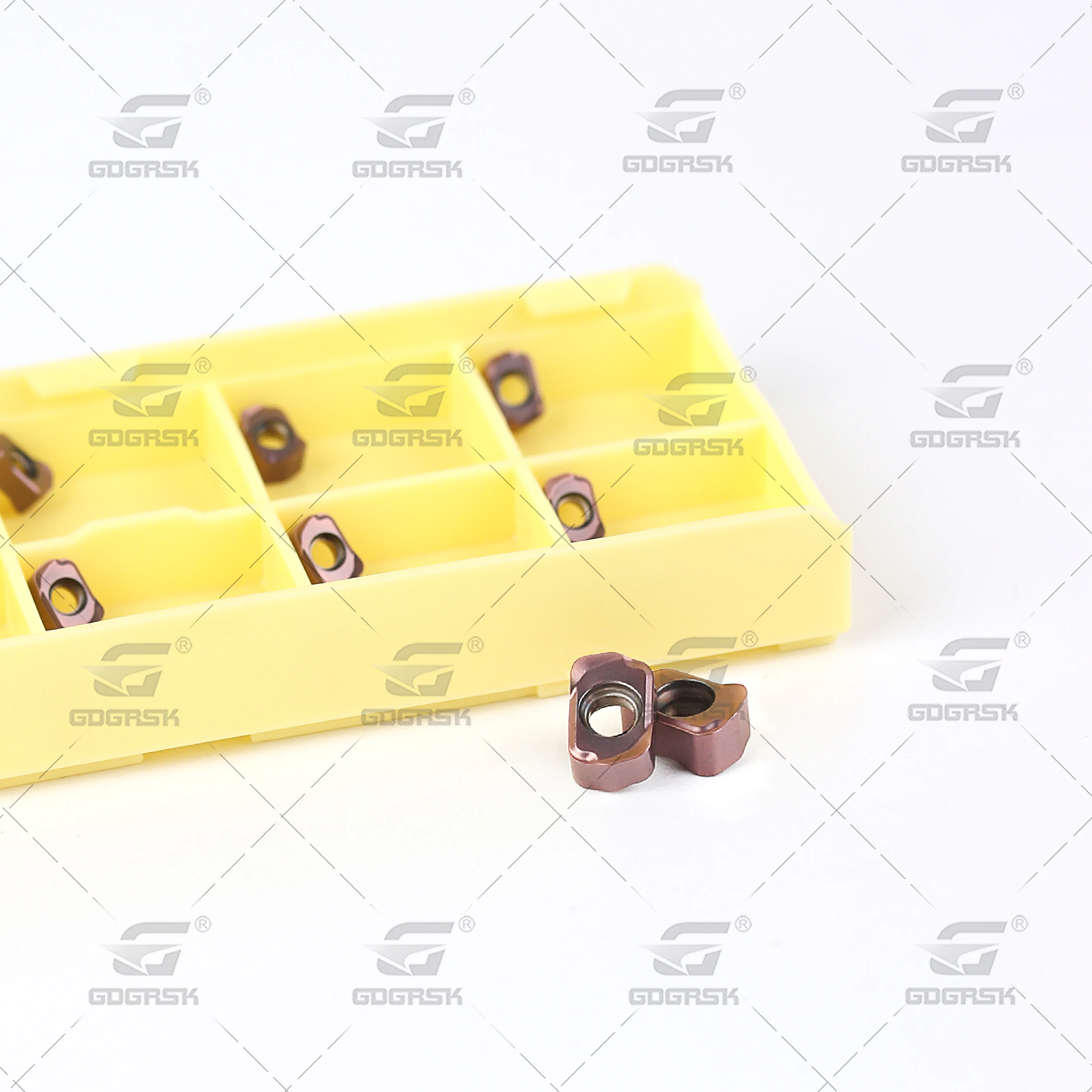 Imagem -03 - Deskar-cnc Fast Feed Milling Inserts Adequado para Processamento de Aço Inoxidável Lnmu0202zer mj Lf6018 Carbide Tools