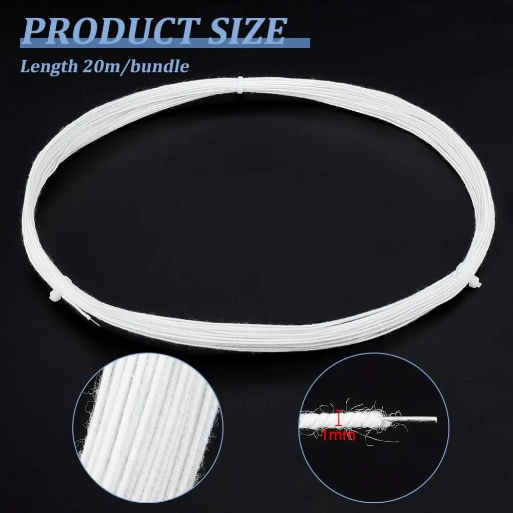 White Cotton Covered Millinery Wire, Cotton Covered Floral Wire with Metal Wire Inside, for Sewing Supplies Brim Making