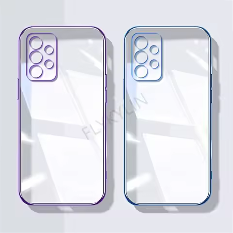 Luxury Plating Transparent Phone Case For Samsung Galaxy A13 A23 A33 A53 A73 A12 A22 A32 A52 A72 A52S 4G 5G Soft Silicone Cover