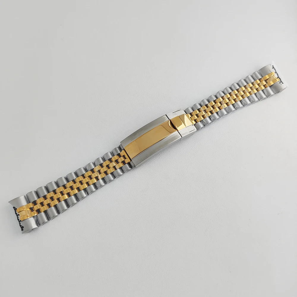 Gelang 20Mm Gelang Jam Tangan Baja Tahan Karat Kualitas Tinggi untuk Gelang Wanita Pria Aksesori Tali Jam Logam Padat Perak