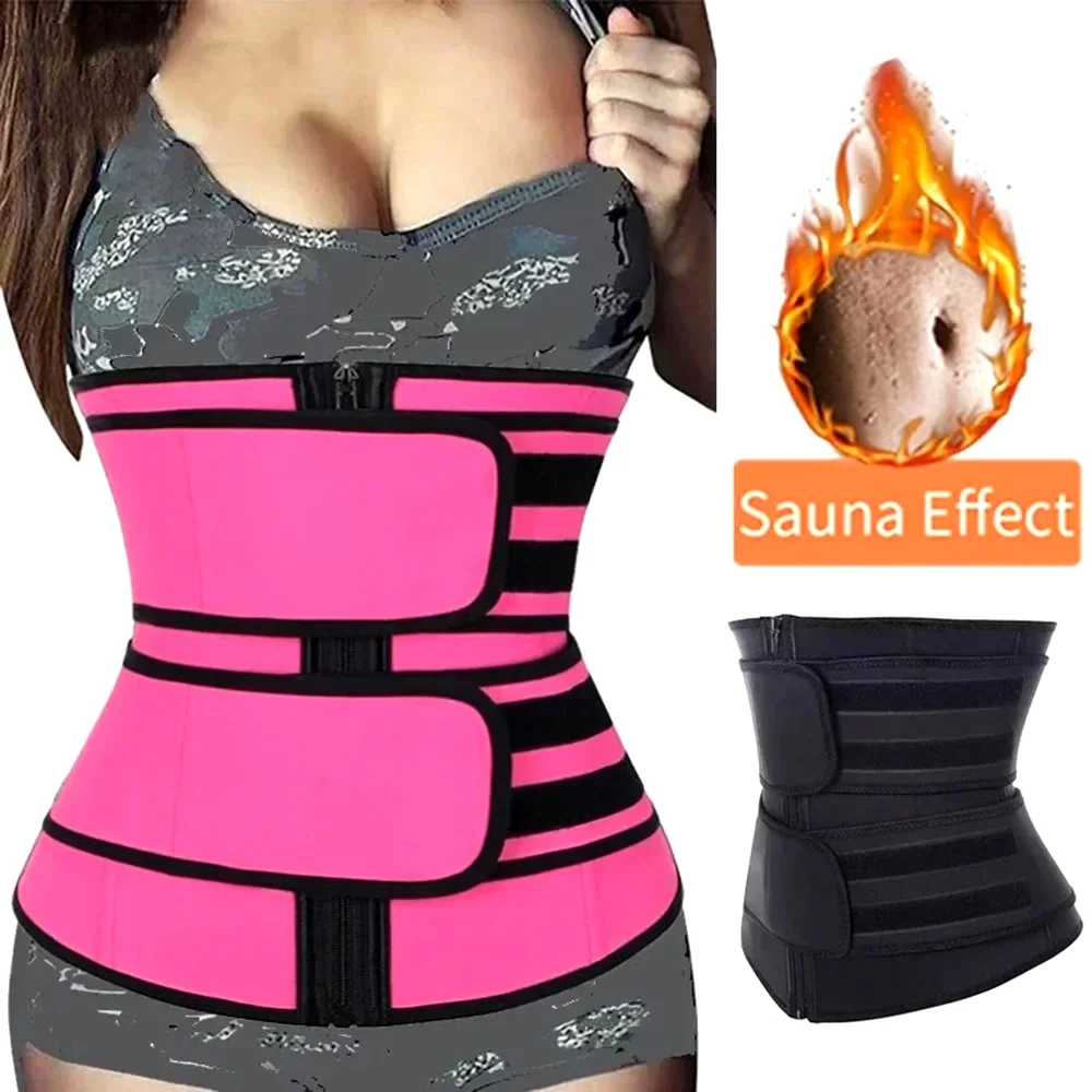 1pc Waist Trainer Slimming Body Shaper Fitness Belt Weight Loss Fat Burning Sport Girdle Sweat Trimmer Workout Cincher Shapewear