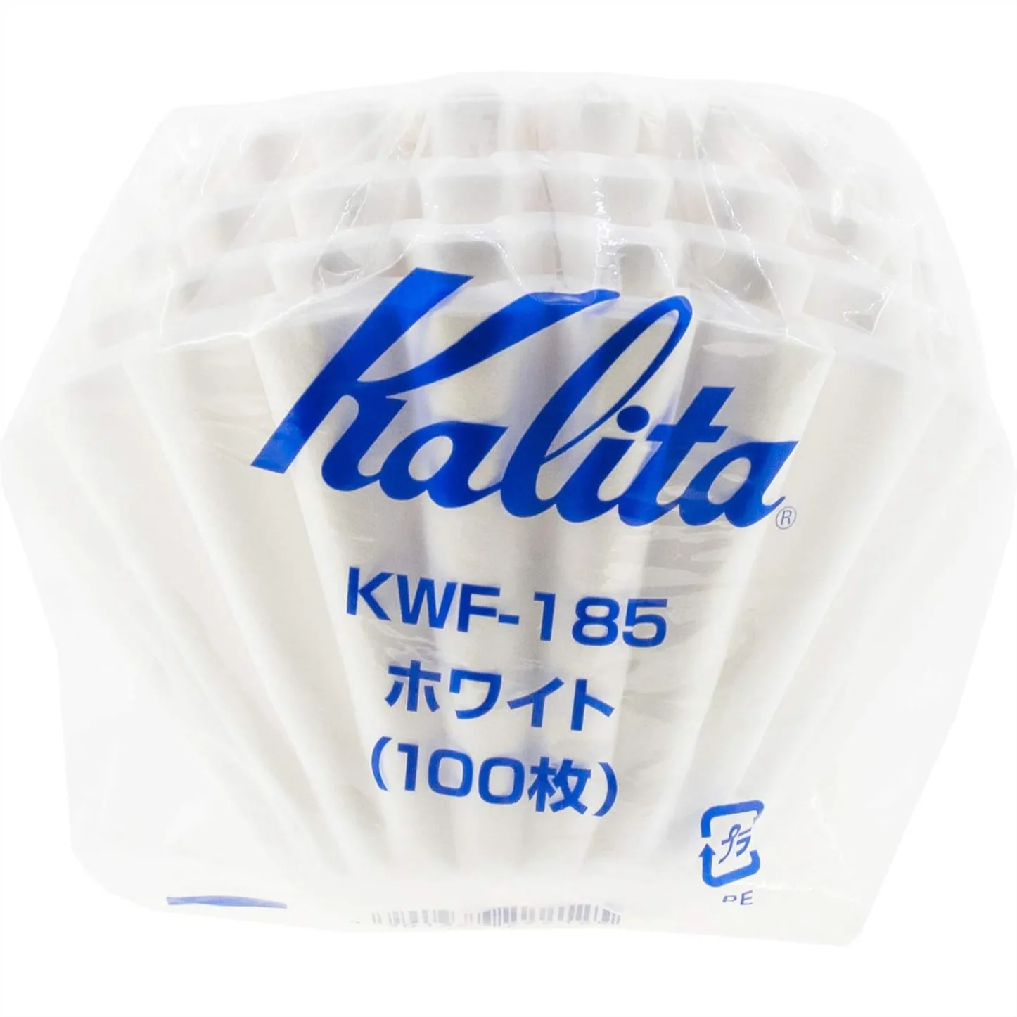 Kalita Wave Paper Coffee Filters for Pour Over Dripper, 100 Count, Large Size 185, White
