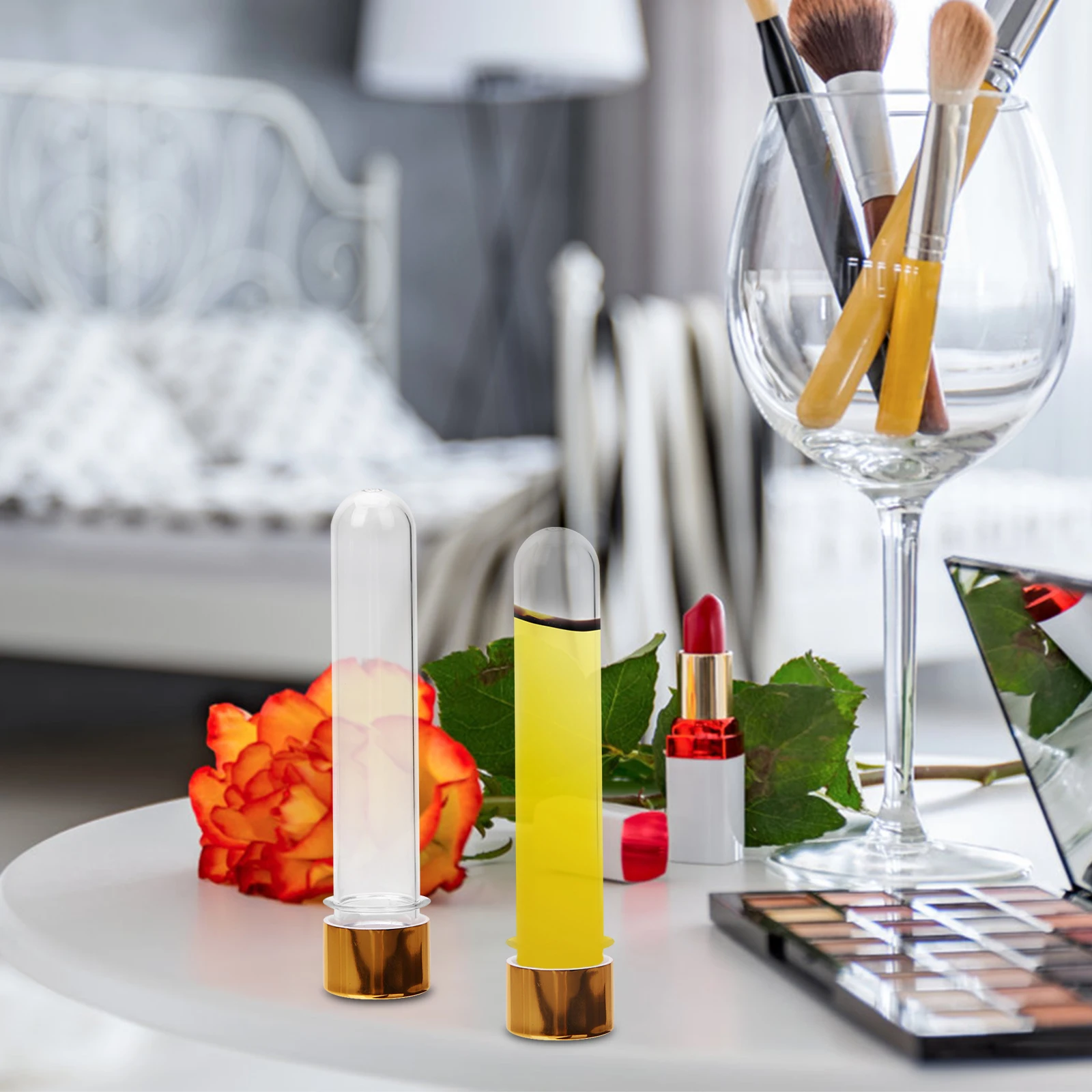 

10pcs Small Vials 40Ml Clear Reusable Plastic Bottles For Liquid Powder Sample Storage Leak Proof Travel Mini Test Tubes