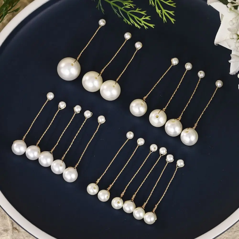 18 шт./компл., свадебная заколка для волос с двойной головкой, искусственный жемчуг, складная элегантная свадебная заколка для волос, винтажная заколка для волос из искусственного жемчуга