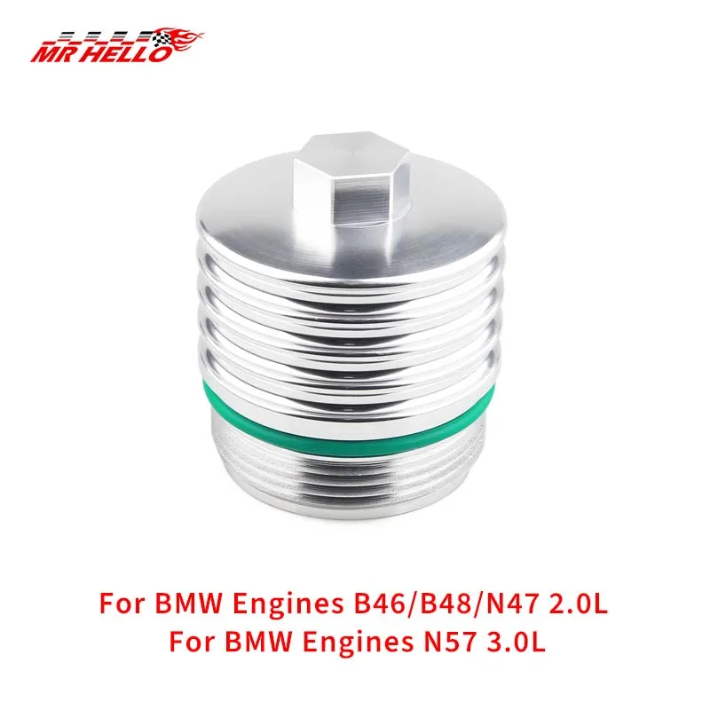 

Cool Billet Aluminum Oil Filter Housing Cap For BMW engines B46/B48/N47 2.0L For BMW engines N57 3.0L